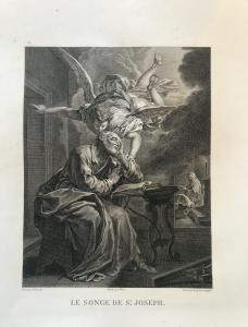 LE SONGE DE S.t JOSEPH - Fratelli LANGLOIS - Gravura a Buril